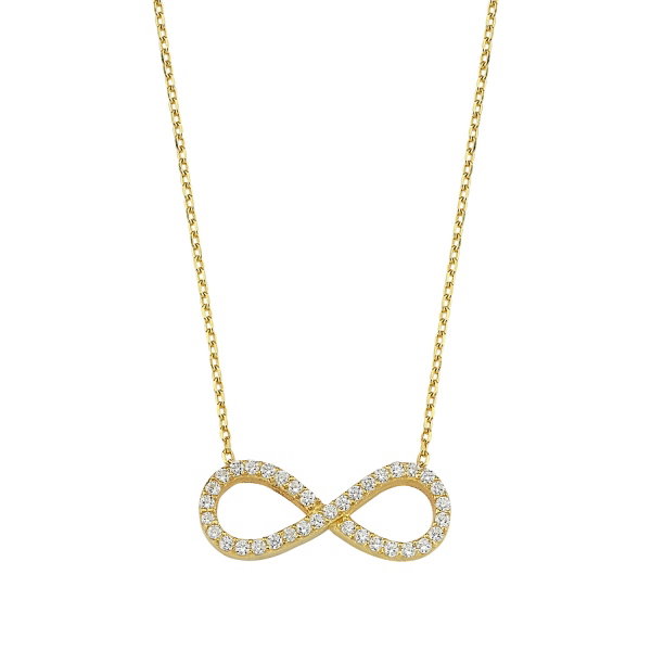 Colier argint 925 aurit cu simbolul infinit si zirconii albe - Infinite You CTU0052 [1]